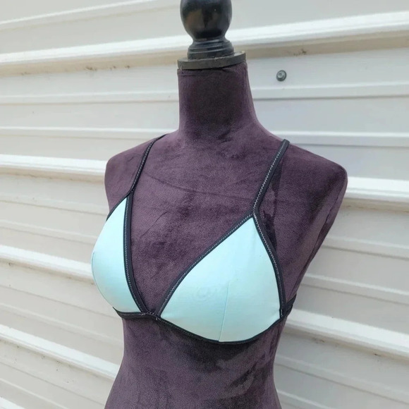 Victorias Secret Beach Sexy Mint 6TK Triangle Bikini String Stitched Swim Top l - Picture 11 of 14